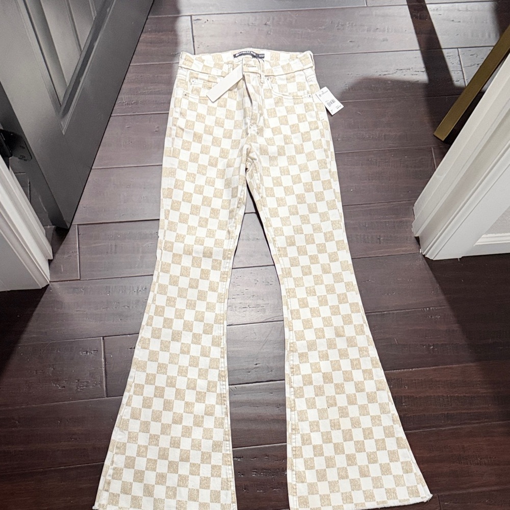Checkered Flare Pants